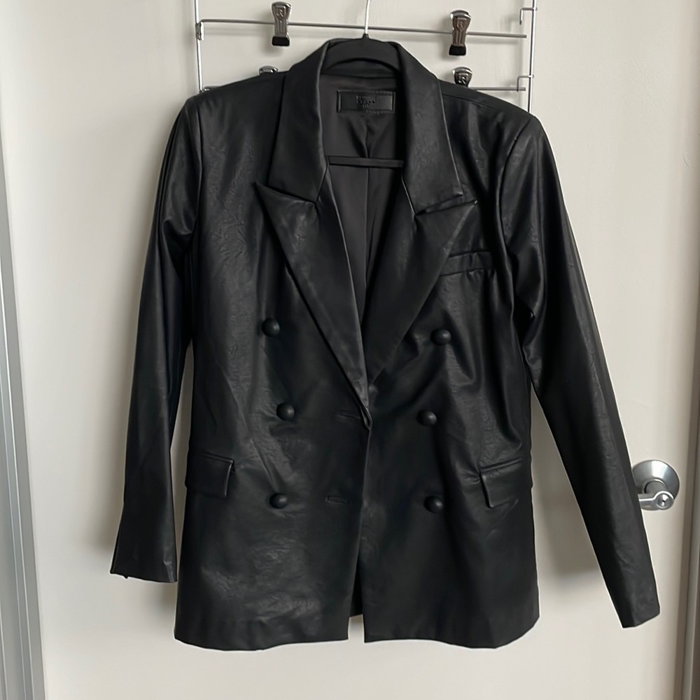 BlankNYC Double Breasted Faux Leather Blazer - Size S